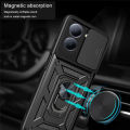 For VIVO Y27S Case Car Foldable Metal Bracket Sliding Camera Protection Hard Shockproof for VIVO Y27S Back Cover. 