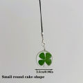 1PCS New Green Lucky Four Leaf Clover Keychain Lucky Clover Glass Pendant Phone Strap Cologo. 