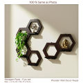 Premium Quality - Hexagon Honeycomb Wall rack for Home Decor - 5 pc set. 