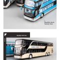 High Quality High Imitation Bus Shape Double Sightseeing Bus Vehicle Model Alloy Bus Model Pull Back. 