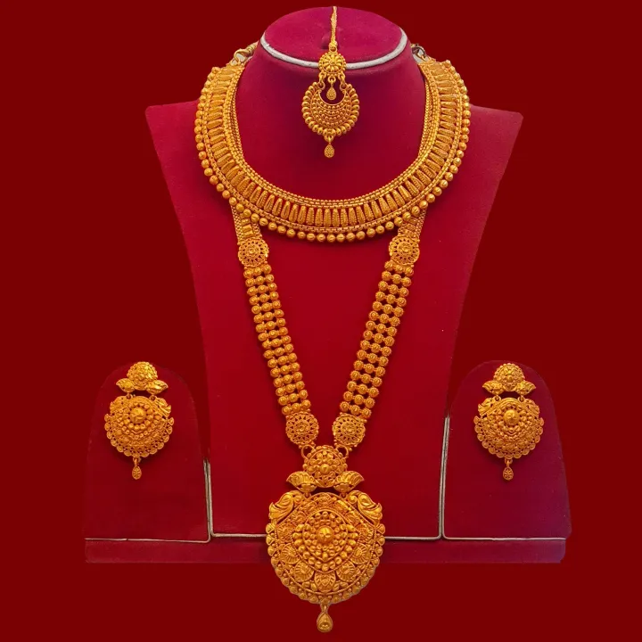 Rani Set Gold Plated Rani Haar Full Set With Neklace, Earring & Sirbindi ...