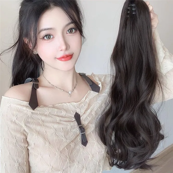Dark%20Brown%20Wig%20Female%20Ponytail%20Grab%20Clip%20Ponytail%20Clip%20Wig%20Wavy%20Wig%20Style%20Hip-%20High%20Ponytail%20Natural%20Forcing%20Fake%20Ponytail%20Female%20Braid%20-%20Image%204