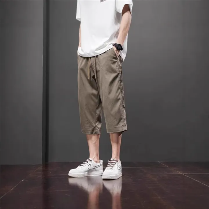 Casual%20pants%20men's%202025%20summer%20thin%20ice%20silk%20sports%20cropped%20pants%20trendy%20brand%20loose%20casual%20shorts%20-%20Image%202