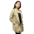 Creamy Pocket Design Thin Cargo Jacket For Women. 