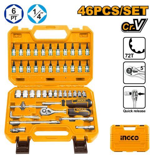 Ingco 46 Pcs 1/4