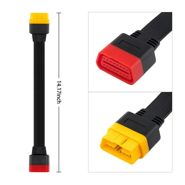 FORIDE%202X%20New%20OBD%20OBD2%20Extension%20Cable%20Connector%20for%20Launch%20X431%20V/Easydiag%203.0/Mdiag/Golo%20Main%2016Pin%20Male%20to%20Female%20Cable%2036cm%20-%20Image%206