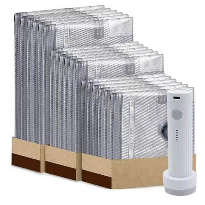 Rechargeable Pump Vacuum Bags 6/9 Pcs for Travel for Luggage and Suitcase Compression Space Saver for Clothes