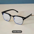 Blue Ray Cut Metal Frame Clubmaster Computer Glasses For Unisex | Black Half Metal Frame Blue Ray Cut Unisex Prescription Glass. 