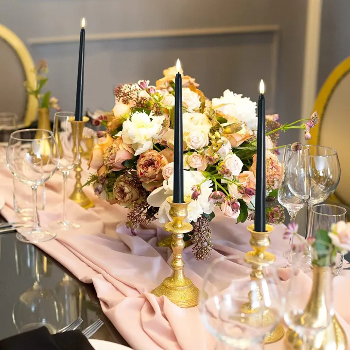 Black%20Cone%20Flameless%20Candles%2011%20Inches%20(About%2027.9%20Cm)%206,%20Battery%20Powered%20Timing%20Setting%20-%20Image%202