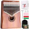 Kalimba 17 Keys Thumb Piano, Easy to Learn Portable Musical Instrument Gifts for Kids Adult Beginners with Tuning Hammer and Study Instruction. Known as Mbira, Wood Finger Piano. 
