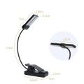 Durable Black LED Clip Light USB Rechargeable Portable Music Stand Light With 18 Lights Music Sheet Lamp Bedroom. 