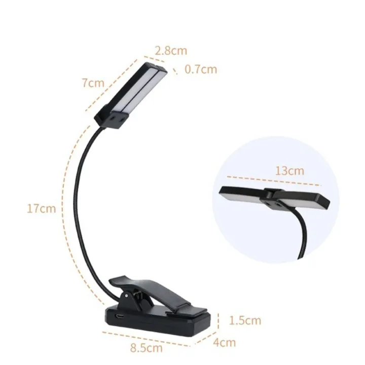 Durable%20Black%20LED%20Clip%20Light%20USB%20Rechargeable%20Portable%20Music%20Stand%20Light%20With%2018%20Lights%20Music%20Sheet%20Lamp%20Bedroom%20-%20Image%202
