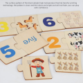 Baby Puzzle Game Montessori Number Matching Toys Cartoon Animal Points Brain Traing Toys Early Educational 3D Number Matching Card Game Christmas Gifts. 