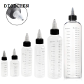 DISICHEN Luxury 1Pcs Transparent Plastic Graduated Bottles Twist Cap Travel Refillable Squeeze Bottles Liquids Inks Oils Arts Hair Dye Container. 