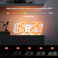 3D LED Digital Wall Clock Time Date Table Clock with App Control for Home Bedroom. 