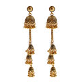 Retro bohemian style elegant port wind chimes long fringe personality versatile temperament show face thin earring girl. 