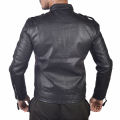 Men Fashion Solid Black Leather Jacket By  Bajrang. 