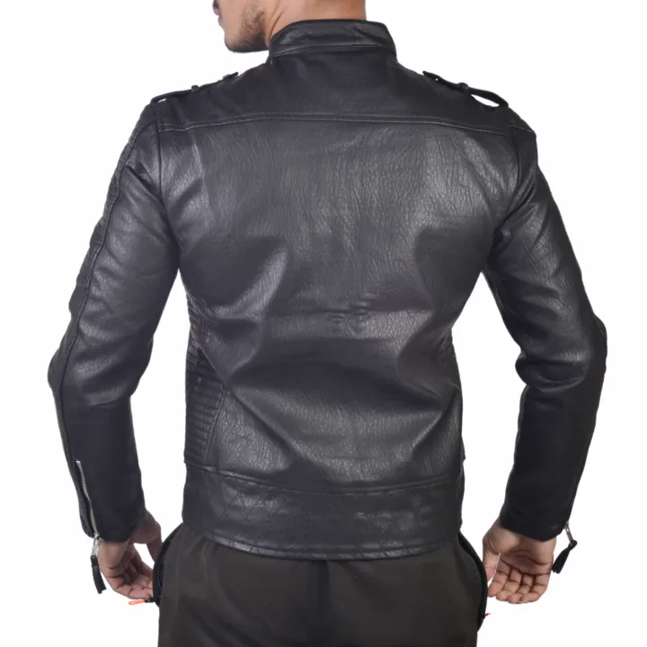 Men%20Fashion%20Solid%20Black%20Leather%20Jacket%20By%20%20Bajrang%20-%20Image%205