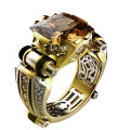 【VisioN Super Shop】Rhinestone Inlaid Carved Finger Ring Wedding Party Gift. 