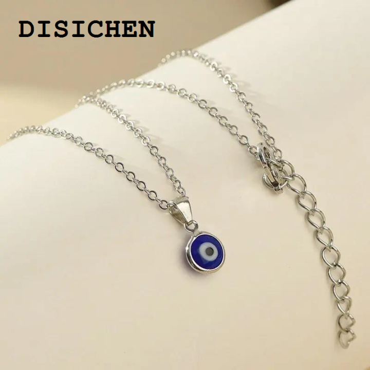 DISICHEN%20Portable%20Turkey%20Evil%20Eye%20Charms%20Necklace%20for%20Woman%20Blue%20Round%20Pendants%20Couple%20Chain%20Necklaces%20Lucky%20Jewelry%202023%20Fashion%20Friendship%20Gift%20-%20Image%204