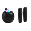 Portable Bluetooth Karaoke Speaker with 2 Wireless Microphones LED Lights for Birthday Parties. 