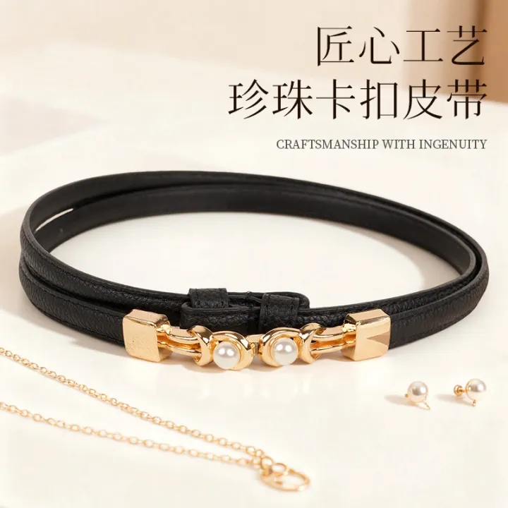 Versatile%20Women's%20Thin%20Belt%20with%20Buckle,%20Fashionable%20Accessory%20for%20Dresses%20and%20Shirts,%20Waist-Cinching%20Pearl%20Belt%20with%20a%20High-End%20Feel%20-%20Image%203