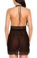 Fancyra Soft Net Sleeveless Night Dress With G String Panty For Women- Black | Fashion Lingerie For Women. 