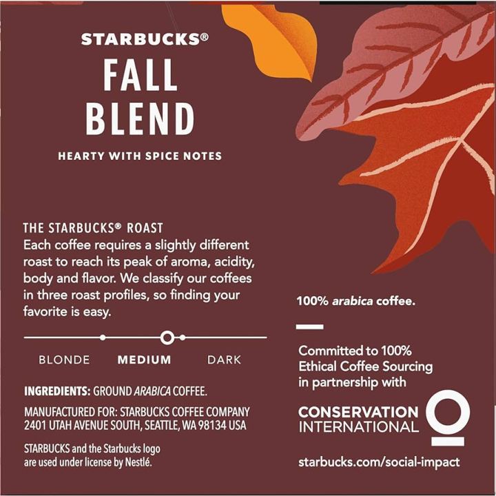 Starbucks%20Ground%20Coffee,%20Fall%20Blend%20Medium%20Roast%20Coffee,%20100%25%20Arabica,%20Limited%20Edition,%201%20Bag%20(10%20Oz)%20283g%20-%20Image%204