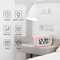 Digital Alarm Clock, LED Light Up Alarm Clock, Battery Operated Silent Aalarm Travel Clock,Black. 