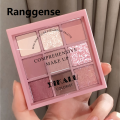 Ranggense Rose 9 Color Eyeshadow Palette Matte Glitter Finish Highlighter Eyeshadow Pink Brown Girls Cosmetics. 