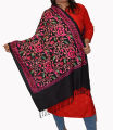 Sunshine Black Full Jaal Kashmiri Work Pashmina Shawl For Women. 