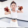 4pcs/2pairs Plastic handle Fancy Competition Flower Cheerleading Cheering Ball Cheerleader Pompoms Club Sport Supplies Dance Party Decorator. 