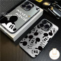Trendy Brand Cartoon Disney Phone Case Compatible for IPhone 15 13 11 14 12 Pro Max 14 8 7 15 Plus 7Plus X XR XS Max SE 2020 Cute Mickey Mouse Luxury Plating Metal Lens Cover. 