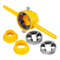 6 PCS PVC Thread Maker Tool, Yellow Metal with 1/2 Inch 3/4 Inch 1 Inch Dies Reusable PVC Pipe Threader Plumbing. 