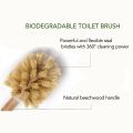 NAMUNY Toilet Brush, 4 Pack Wood Toilet Brush Made of Beechwood, Strong Hemp Bristles with 360° Cleaning Power. 
