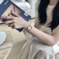 【Top-notch quality】Red and Blue Color-Block Round Small Dial Fashion Niche High-End Watch for Women Wildberry Watch Female Students. 