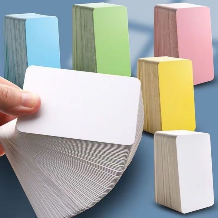 100pcs/box Portable Blank Kraft Paper Card Mini Colorful Message Thank ...