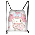 New Sanrio Hello Kitty Cartoon Cute Drawstring Pocket Large Capacity Convenient Storage Bag for Elementary School Students. 