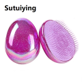Sutuiying 1PC Mini Tangle Hair Brush Egg Round Shape Soft Hairbrush Detangling Hair Brush Hair Styling Hairdressing Comb For Travel. 