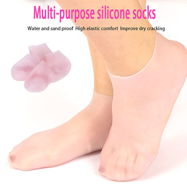 Women Silicone Socks Moisturizing Gel Socks Dead Skin Remove Protector Foot Care Tools