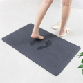 Bath Mat Rug-Rubber Quick Dry Super Absorbent Thin Bathroom Rugs Fit Under Door-Washable Bathroom Floor Mats Navy Blue L High Guality Easy to Use. 
