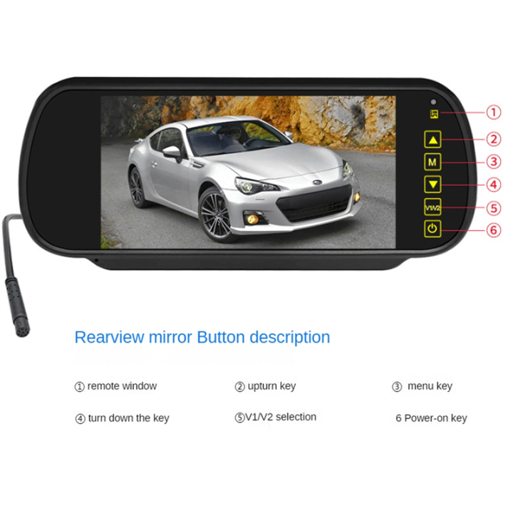 7%20Inch%20Car%20LCD%20Mirror%20Monitor%20Parking%20Screen%202%20AV%20Input%20Auto%20Display%20Assist%20for%20Rear%20View%20Reversing%20Camera,%20Easy%20to%20Use%20-%20Image%205