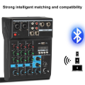 Console Mixer Small Mixer 4-Way USB with Sound Card Special Effects Bluetooth US Plug. 