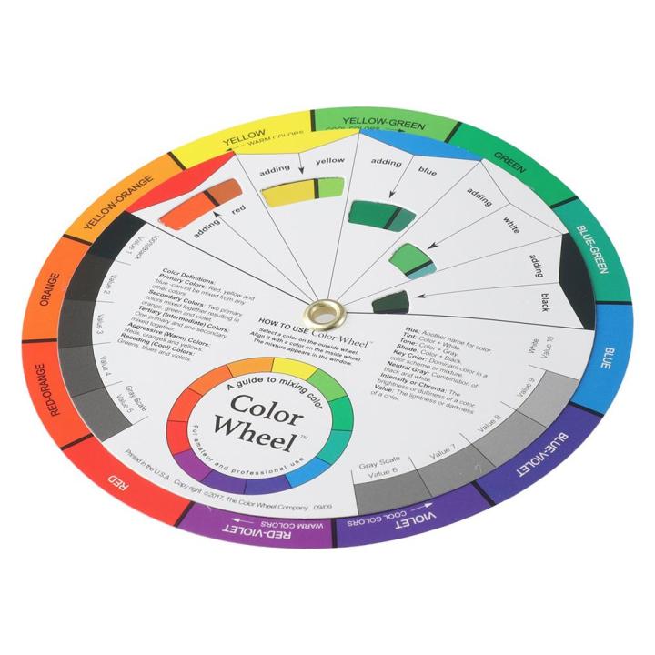 Circular Color Card Color Mixing Guide 14cm Color Wheel Card Color Basic Color Spectrum ...