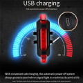 Helmet Bicycle Signal Light Waterproof Rear Tail Light Cycling Portable Detachable Light LED USB Style Rechargeable, B-Red. 