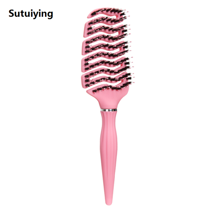 Sutuiying%201pcs%20Curved%20Vented%20Boar%20Bristle%20Comb%20Professional%20Scalp%20Massage%20New%20Comb%20Detangling%20Curl%20Anti-static%20Hairbrush%20Salon%20Styling%20Tool%20-%20Image%207