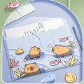 5PCS/Set Cartoon Snap-fastener A4 File Folder Waterproof Large Capacity File Organizer Test Paper Storage PP Document Bag Gift. 