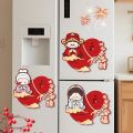 Decorative Chinese Style Horse Year Door Sticker Cartoon Blessing New Year Wall Sticker Paper Window Stickers Window Clings. 