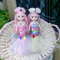 Fashion BJD Mermaid Bjd Mermaid Doll Toy Joint Movable Dress-up Toy Bjd Princess Mermaid Doll with Sequin Clothes Detachable BJD 13 Joints Movable Doll Toy for Kid. 