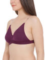 Clovia Full Coverage Bra with Detachable Transparent Back & Shoulder Straps In Purple. 